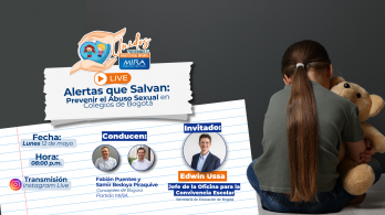 Invitación a Live sobre la prevención del abuso sexual infantil en colegios de Bogotá
