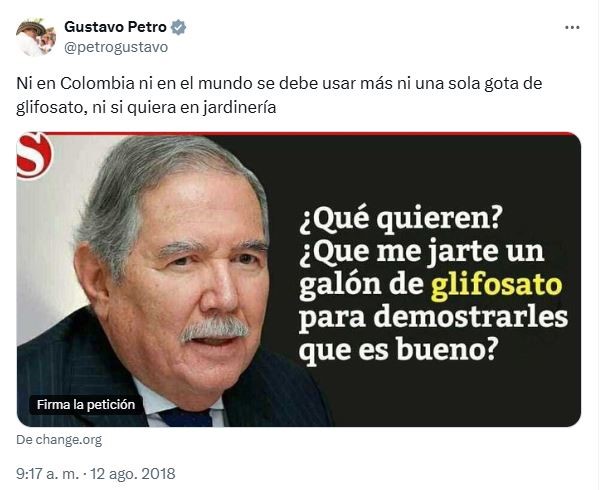 Segunda imagen sobre de publicación en X de Gustavo Petro