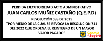 Perdida ejecutoriedad acto administrativo Juan Carlos Muñiz Castaño