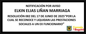 Notificación por aviso Elkin Elias Liñan Marriaga