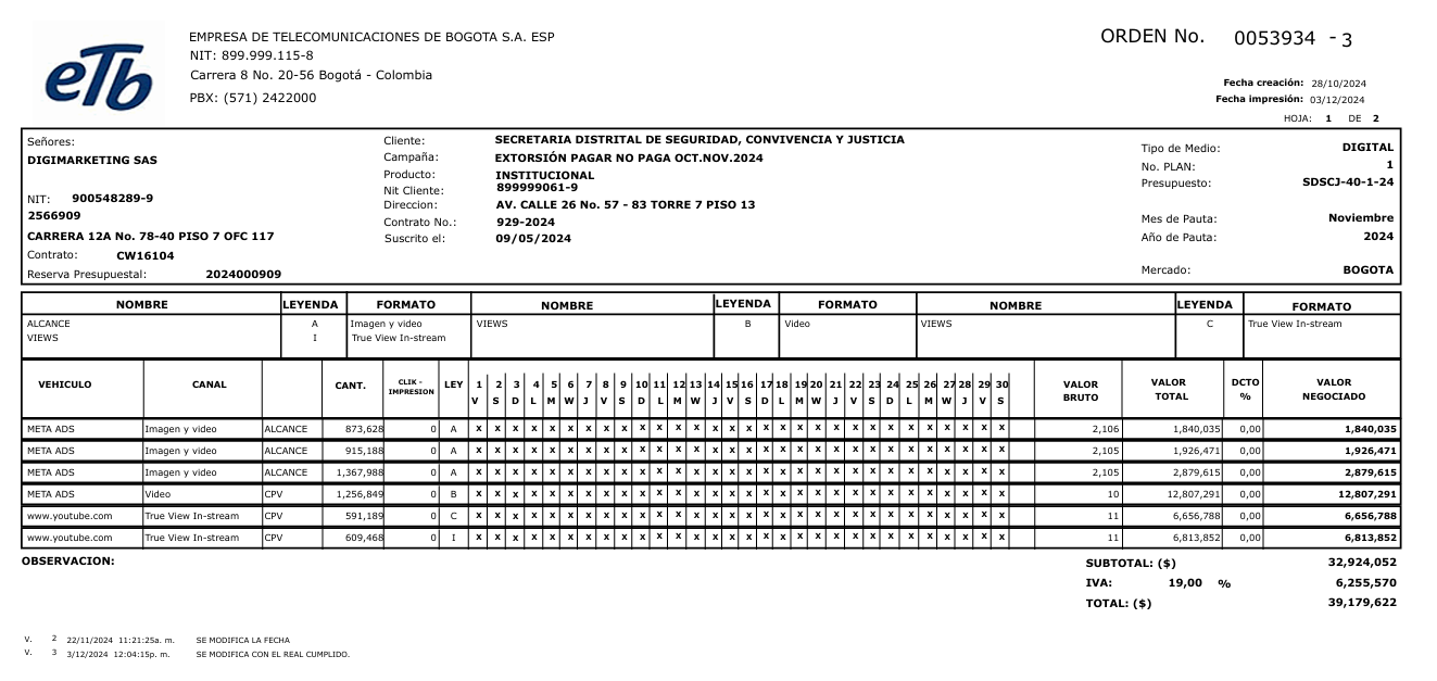 Imagen de la orden de ETB número 0053934-3