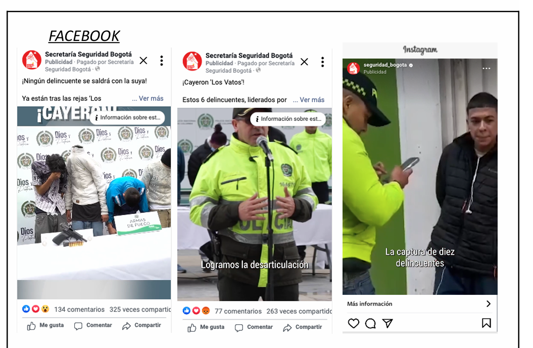 Imagen de publicación de la red social facebook de la secretaría de seguridad