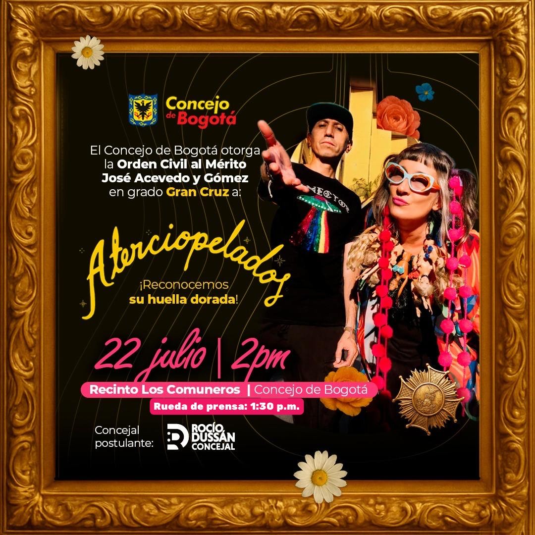Pieza invitación Orden CIvil al Mérito Jose Acevedo y Gòmez Aterciopelados