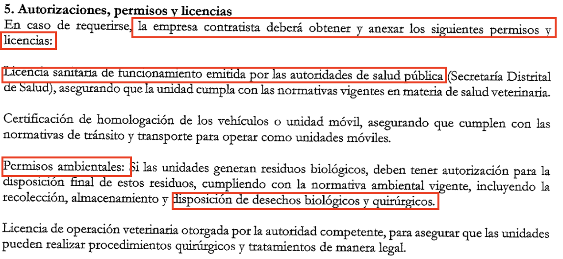 Imagen del aparte titulado "Autorizaciones, permisos y licencias