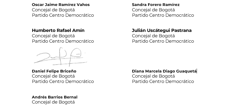 Imagen de los concejales que firman el comunicado