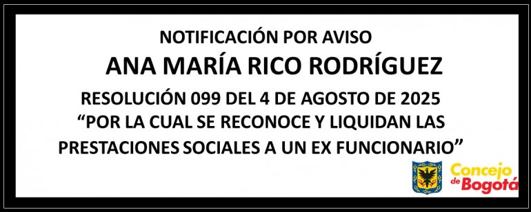 <p>Notificación por aviso Ana Maria Rico Rodriguez</p>