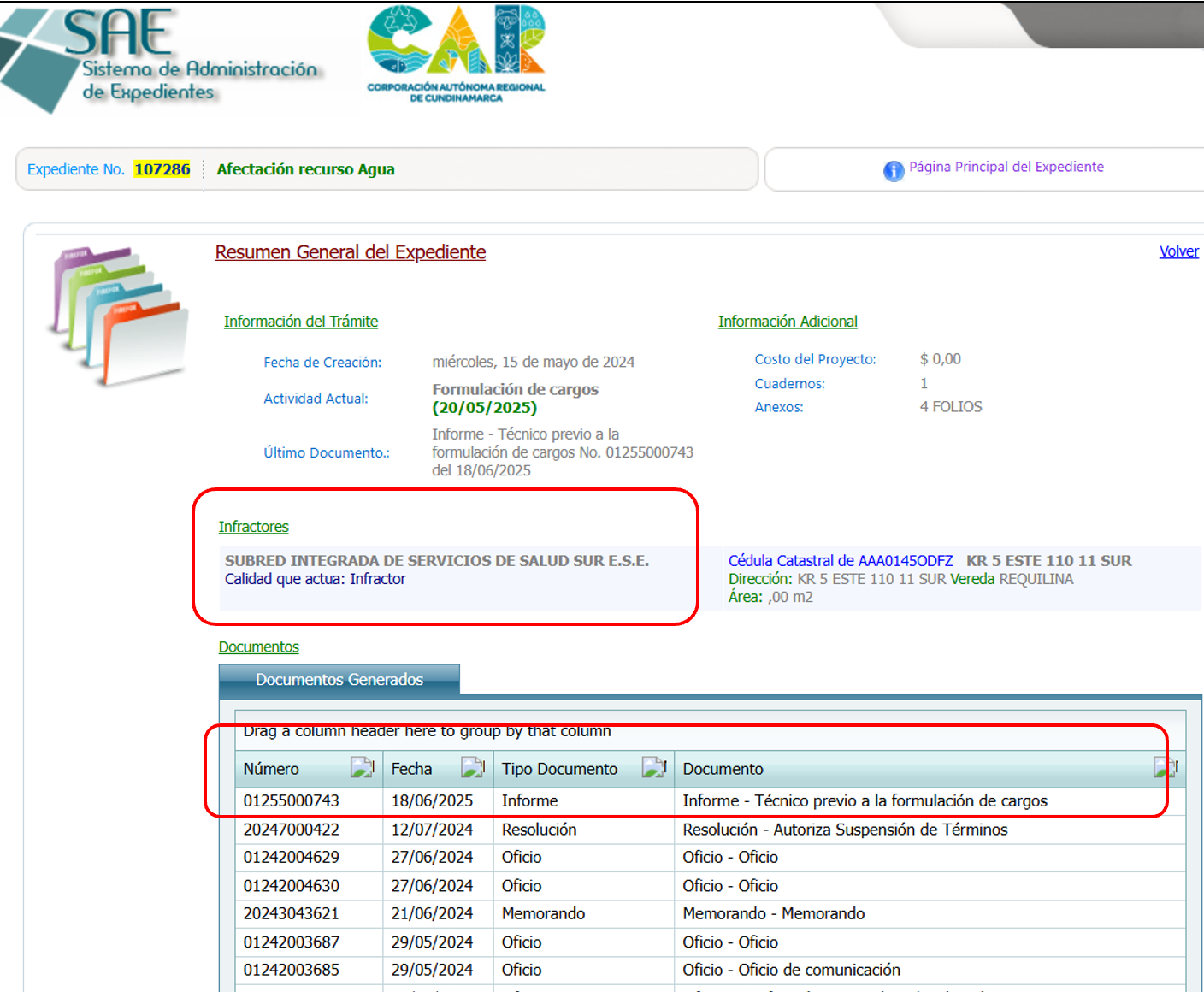 Imagen proceso sancionatorio ambiental  CAR
