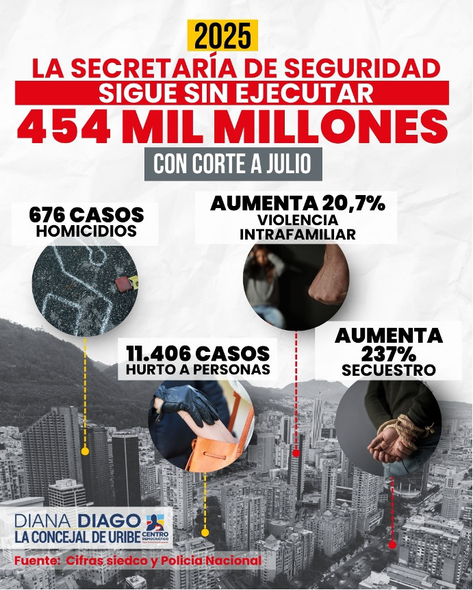 Imagen La secretarìa de seguridad sigue sin ejecutar 454 mil millones