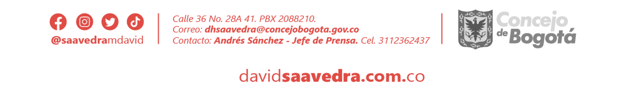 Pie de pagina comunicado H.C. David Saavedra