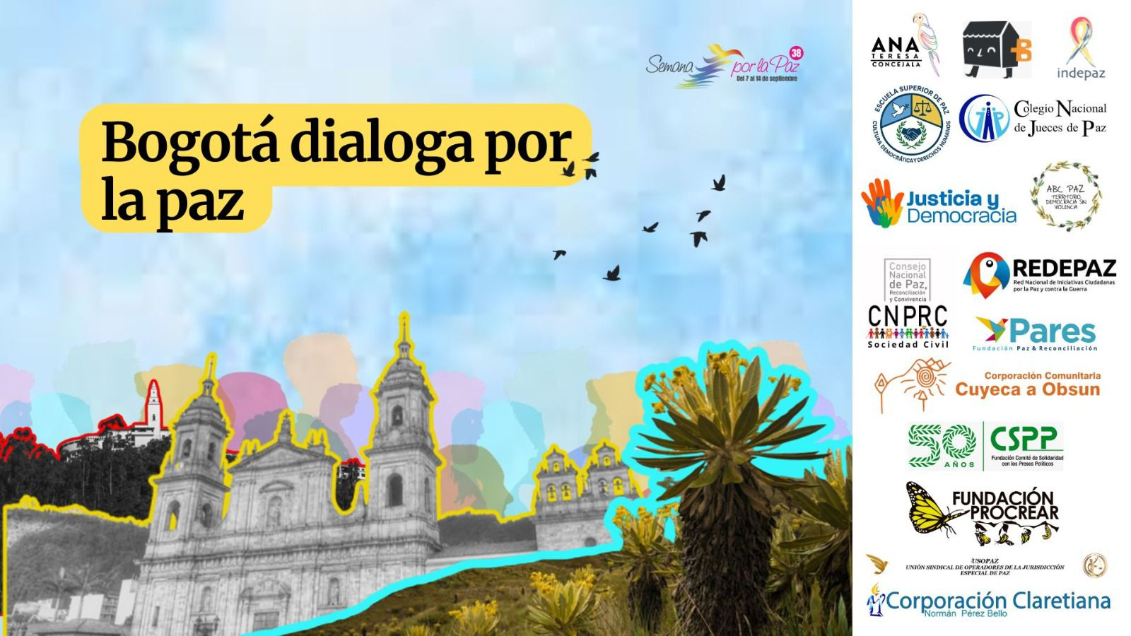 Pieza gráfica titulada "Bogotá Dialoga por la paz