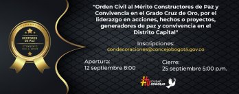 Orden Civil al Mérito Constuctores de Paz y Convivencia 2025