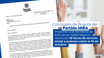 Concejales del partido MIRA proponen reconocer horas de servicio social a jóvenes para combatir la abstención en elecciones de los Consejos de Juventudes Concejales del partido MIRA proponen reconocer horas de servicio social a jóvenes para combatir la abstención en elecciones de los Consejos de Juventudes