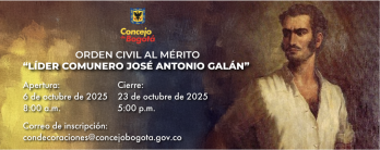 Orden Civil al Mérito Líder Comunero José Antonio Galán 2025