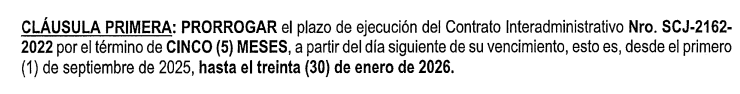 Imagen texto Nueva prórroga del contrato