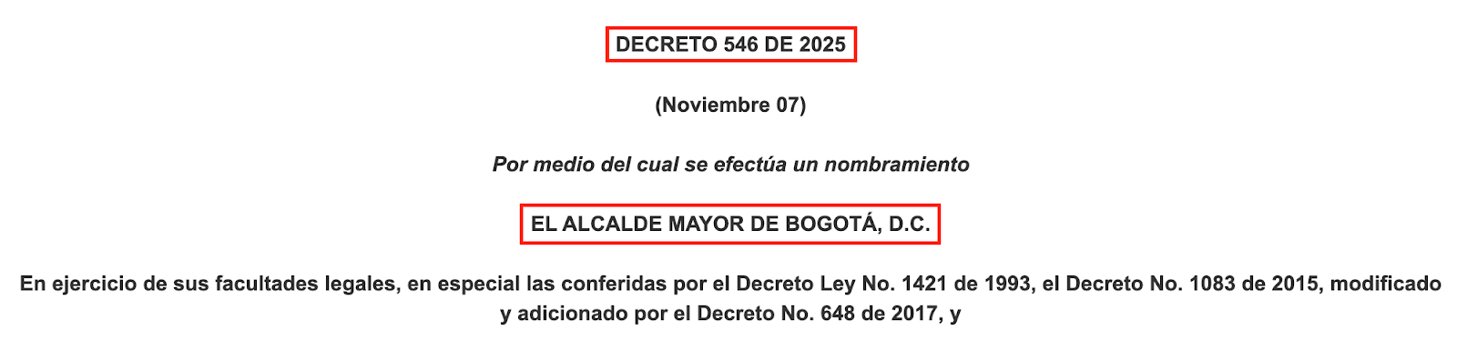 imagen donde aparece el número del decreto 