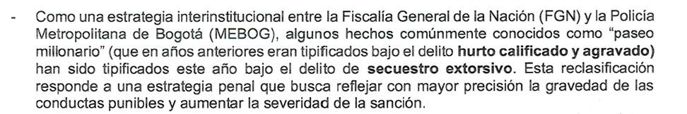 Información que registra el delisto de "paseo millonario