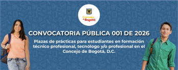 Convocatoria pública 001 de 2026 Prácticas para estudiantes en formación técnico profesional, tecnólogo y/o profesional