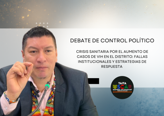 <p>Alerta por aumento de casos avanzados de VIH en Bogotá: H.C. Oscar Bastidas Jacanamijoy cuestiona fallas institucionales y exige acciones concretas</p>
