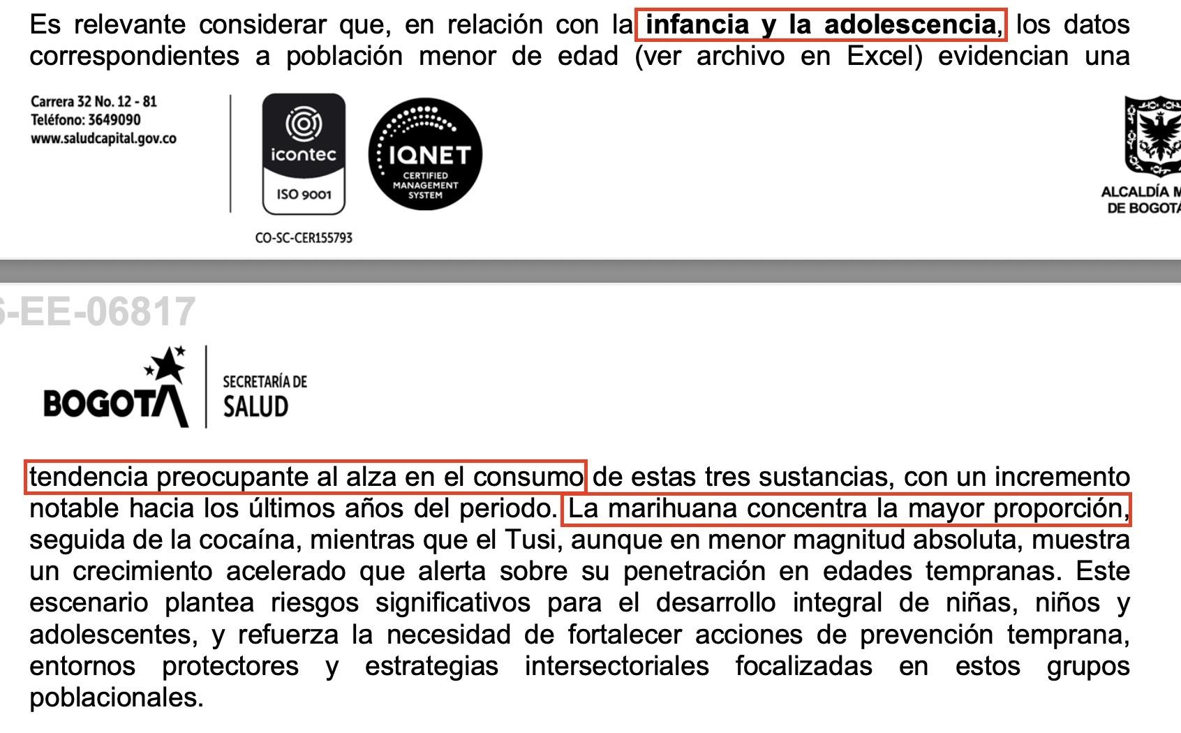 Imagen respuesta al derecho de petición - Secretaría de Salud