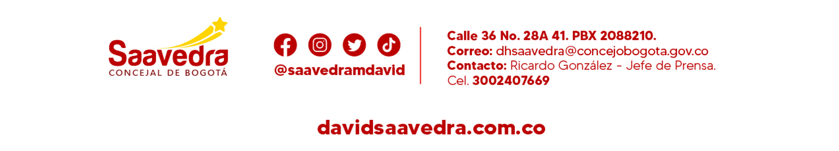 Pie de página comunicado H.C. David Saavedra