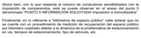 Imagen que muestra la respuesta a la información solicitada 