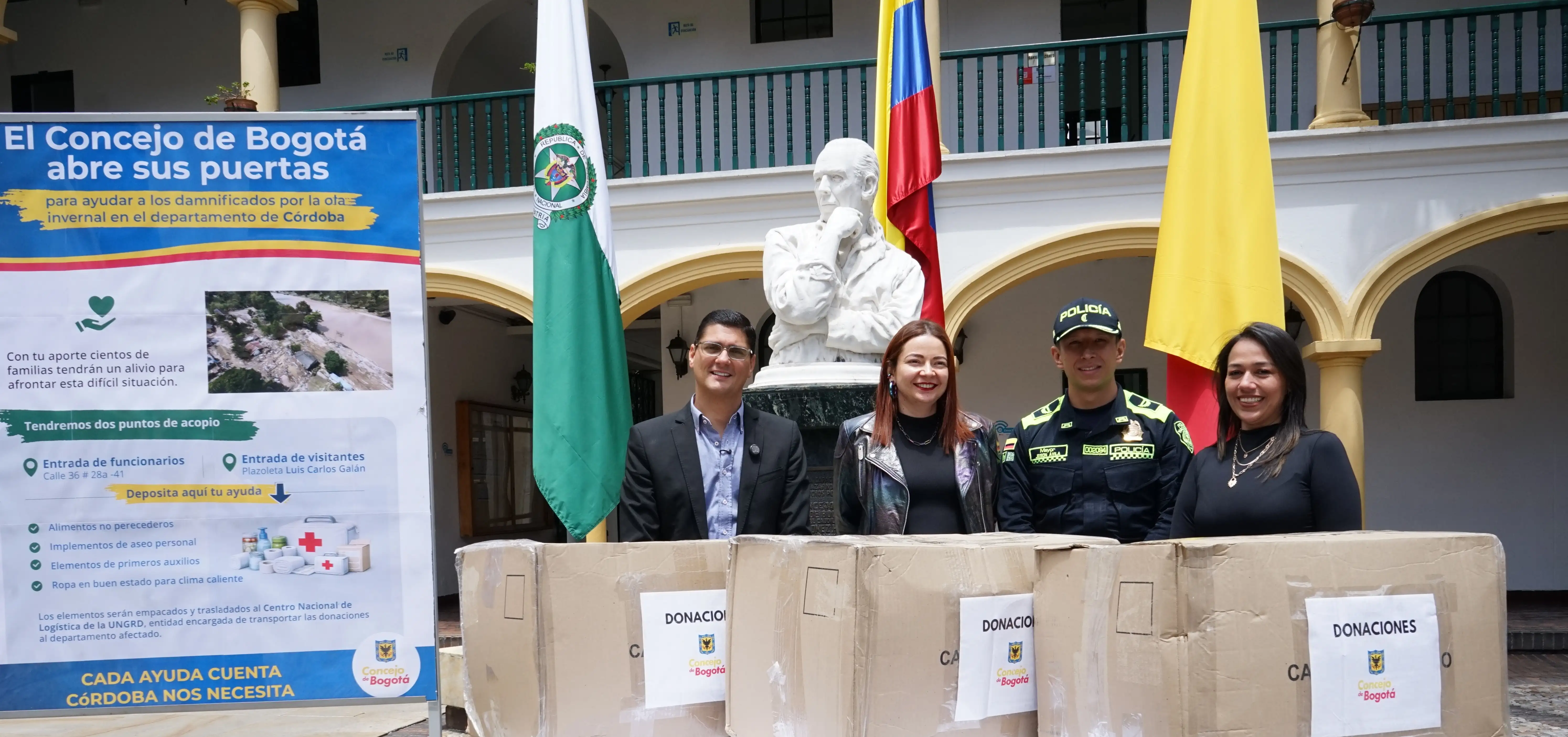 <p>Concejo de Bogotá realiza primera entrega de 195 kilos de ayudas humanitarias para familias afectadas en Córdoba</p>
