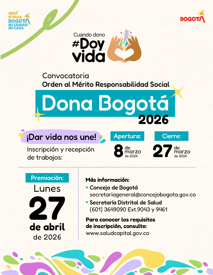 Pieza gráfica convocatoria Dona Bogotá 2026
