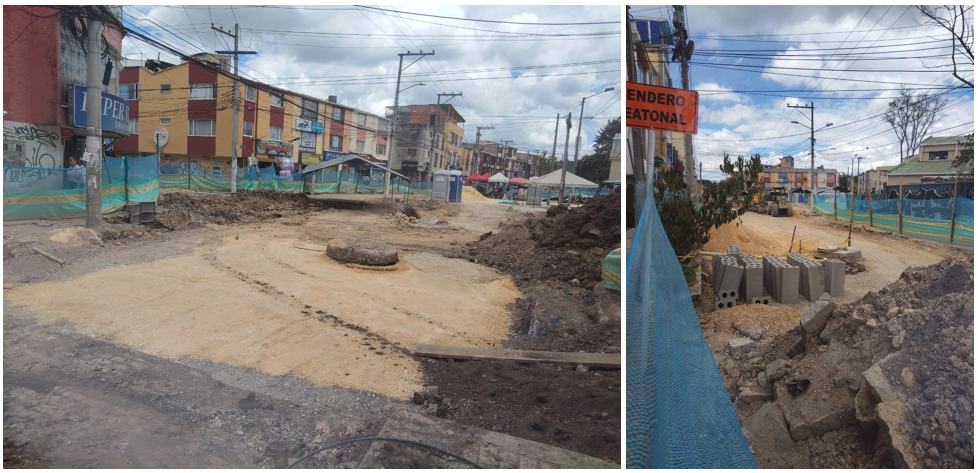 En este foto obras en la vía 