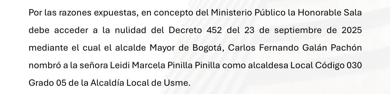 Imagen que muestra la remision del concepto al Tribulal para que acceda con la nulidad