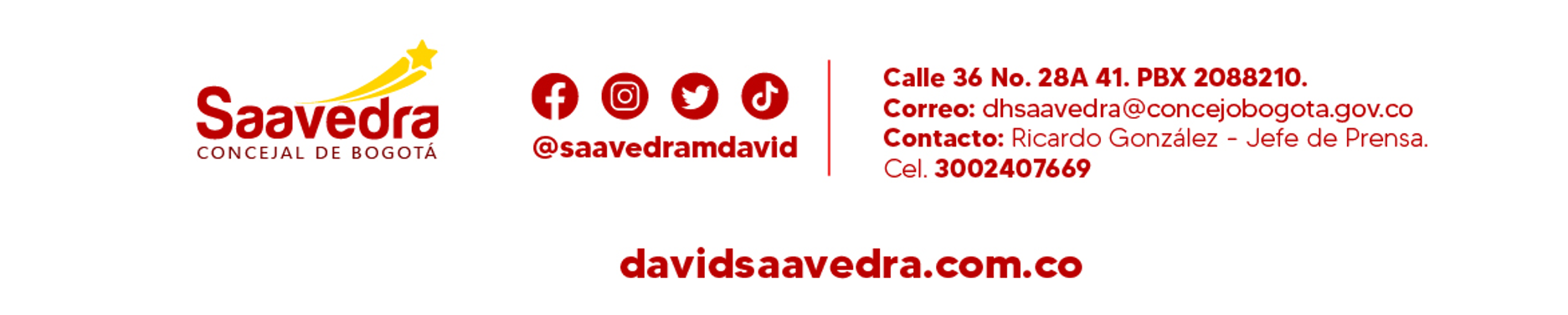 Pie de página comunicado H.C. David Saavedra
