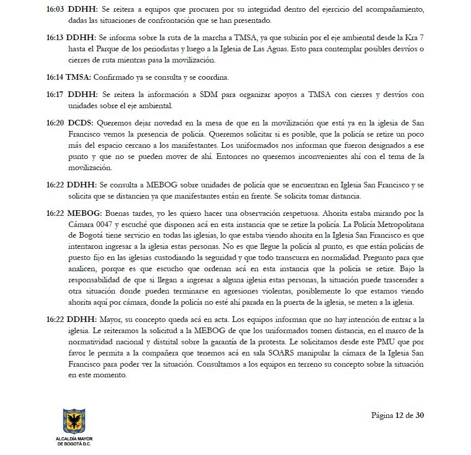 Acta PMU manifestación en contra de la religión - zona centro 2 de abril de 2026, pág. 2