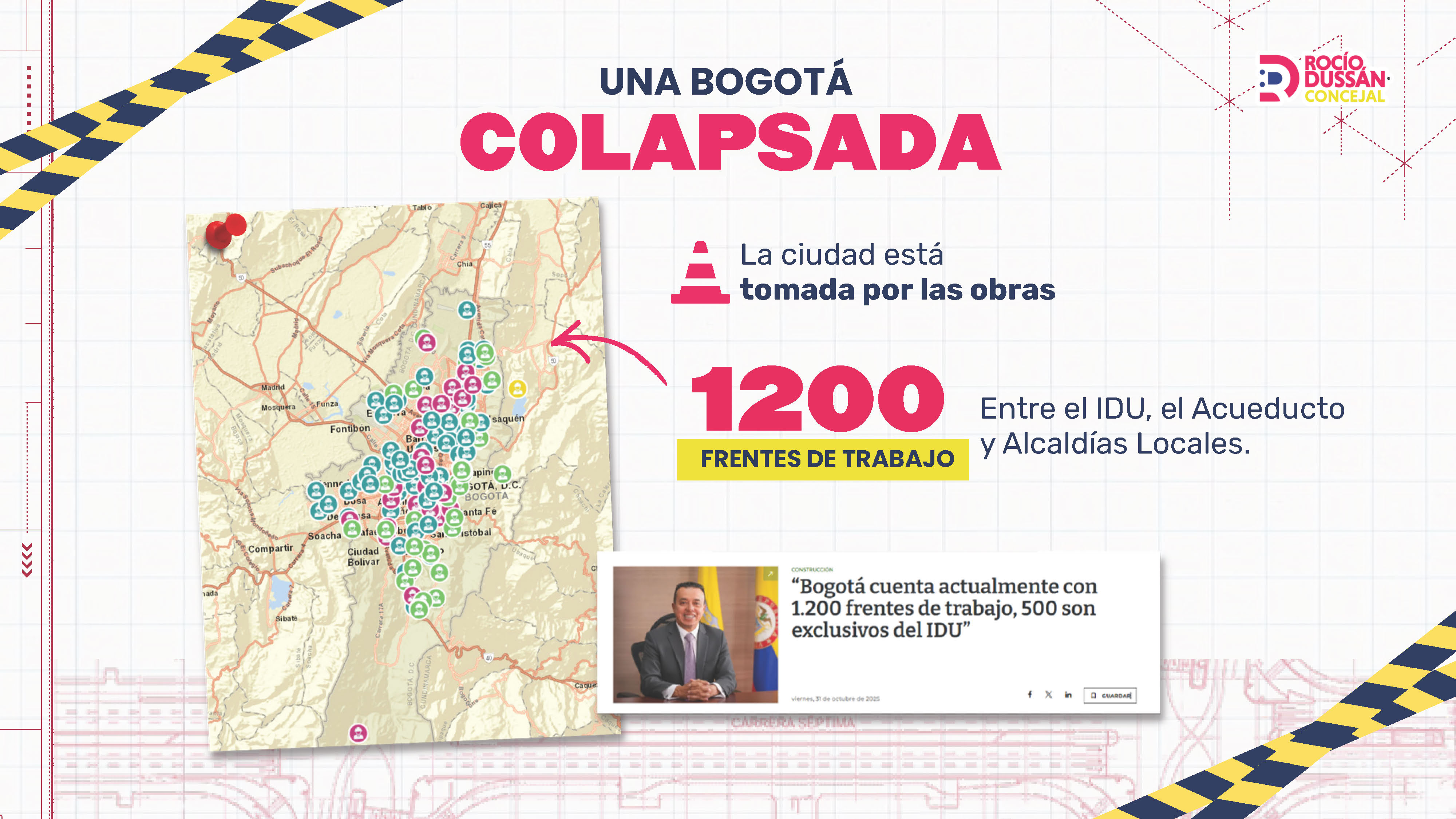 Flayer titulado "Una Bogotá Colapsada