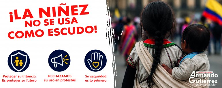 <p>Indignación en Bogotá: menores no pueden ser expuestos en medio de protestas</p>