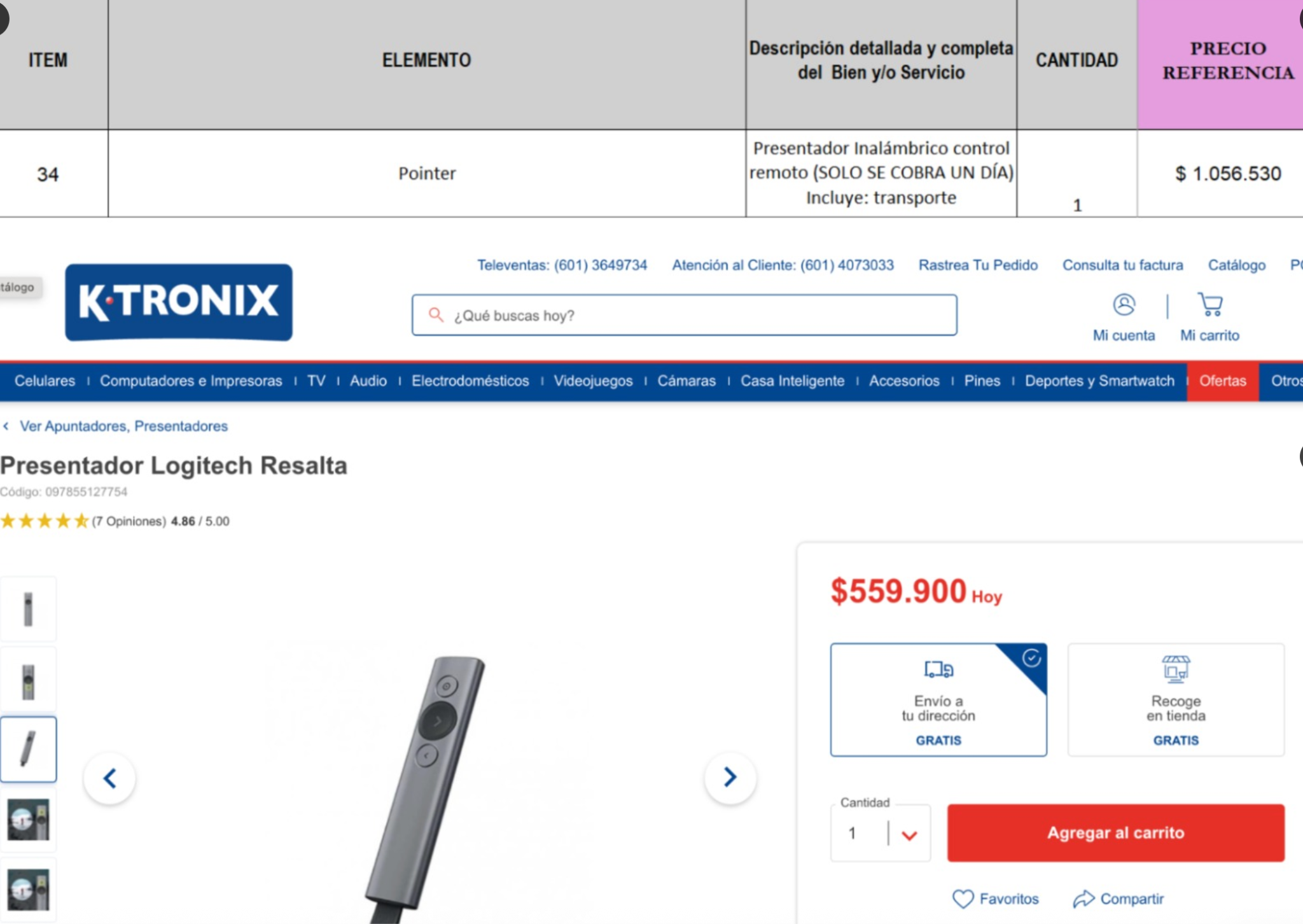 Imagen estudio de mercado - apuntadores para presentaciones precio de referencia $1056530