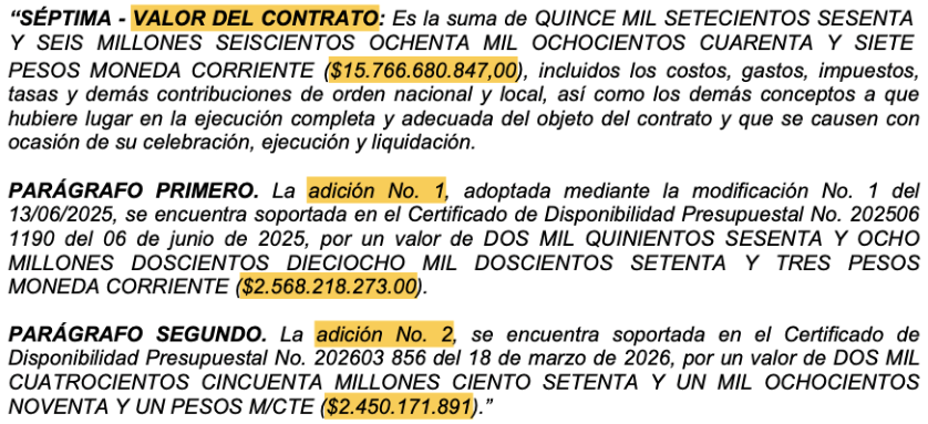 Valor del contrato. Antecedentes contractuales. Estudio Previo. Contrato de Obra No. 372 de 2024. Empresa de Renovación y Desarrollo Urbano de Bogotá. 