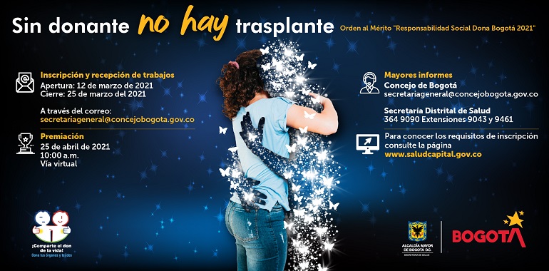 Imagen publicitaria informando las fechas de apertura y cierre de la convocatoria Dona Bogota. Enlace para más información
