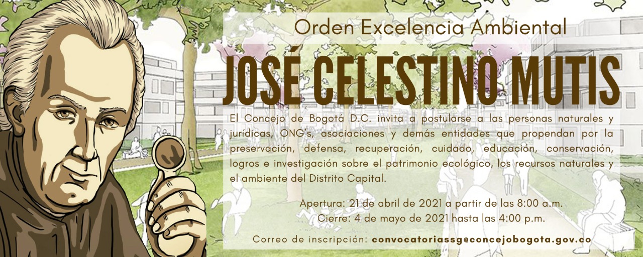 Imagen promocional de la convocatoria José Celiesetino Mutis. Enlace para ver más información