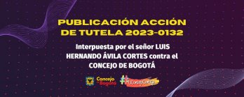Publicación acción de tutela 2023-0132 interpuesta por el señor LUIS HERNANDO ÁVILA CORTES contra el CONCEJO DE BOGOTÁ