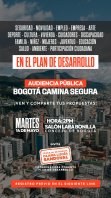 La concejal Clara Sandoval como coordinadora ponente del Plan de Desarrollo, los invita a la audiencia pública “Bogotá Camina Segura”